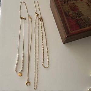 Madewell Gold and Cream Necklace Set